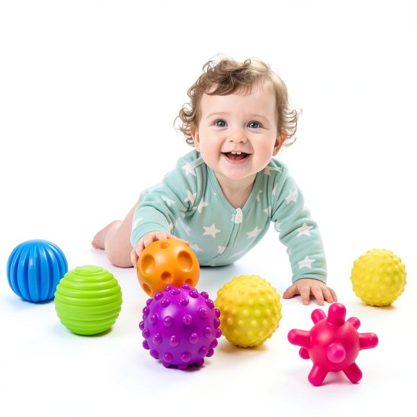 JoFAN Silicone Balls Multicolor 6 Pack for Babies Toddlers-3