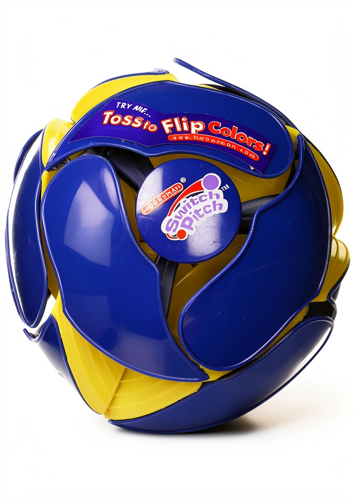 Hoberman Color Flip Ball in a backyard toss game, showing the ball mid‑air with color‑changing surface