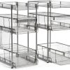 Clear Bathroom Organizer 2-Pack 3-Tier Pull-Out Storage by WAKISA-0