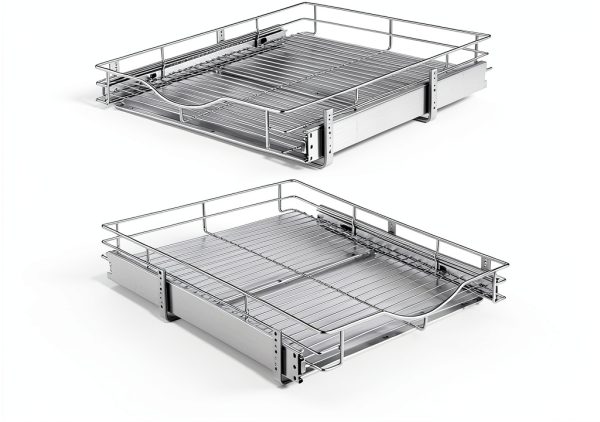 Pull Out Cabinet Organizer DINDON Chrome Heavy-Duty Sliding Shelf-6