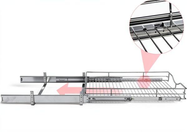 Pull Out Cabinet Organizer DINDON Chrome Heavy-Duty Sliding Shelf-4