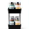 Nieifi Spice Organization for Cabinet-Vertical Spice Rack Pull Out-Spice Rack Organizer for Cabinet-4-1/3 inch Wide-Seasoning Kitchen Organizer-4.3" W x 10.6" D x 8.7" H-2 Pack-2 Tier-8