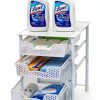 Sliding Basket Organizer 3-Tier White Alloy Steel by Simple Houseware-3
