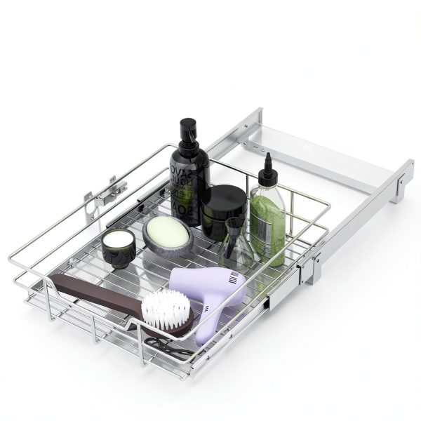 Pull Out Cabinet Organizer 14" W X 22" D, Slide Out Drawers For Kitchen Organizers and Storage, Pull Out Drawers For Cabinets Capacity Heavy Duty Caddy, Cabinet Shelves Chrome-Plated, Bathroom Pantry-2