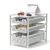 Sliding Basket Organizer 3-Tier White Alloy Steel by Simple Houseware-4