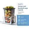 Pull Out Trash Can Insputer Duty Under Cabinet Organizer Double Silver-3