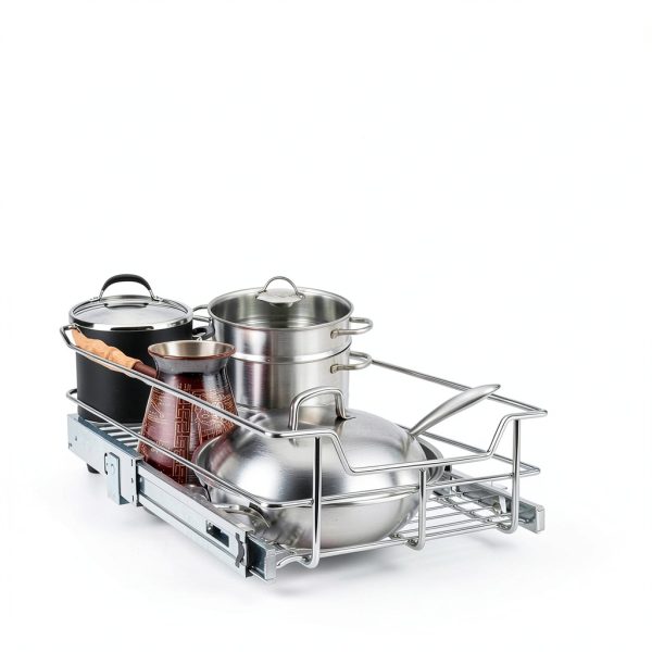 Pull Out Cabinet Organizer 14" W X 22" D, Slide Out Drawers For Kitchen Organizers and Storage, Pull Out Drawers For Cabinets Capacity Heavy Duty Caddy, Cabinet Shelves Chrome-Plated, Bathroom Pantry-8