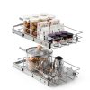 Pull Out Cabinet Organizer 14" W X 22" D, Slide Out Drawers For Kitchen Organizers and Storage, Pull Out Drawers For Cabinets Capacity Heavy Duty Caddy, Cabinet Shelves Chrome-Plated, Bathroom Pantry-5