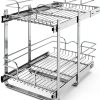 Rev-A-Shelf 2-Tier Kitchen Cabinet Pullout Shelf and Drawer Organizer Slide Out Pantry Storage Basket in Multiple Sizes, 15 x 22 In, 5WB2-1522CR-1-0