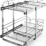 Rev-A-Shelf 2-Tier Kitchen Cabinet Pullout Shelf and Drawer Organizer Slide Out Pantry Storage Basket in Multiple Sizes, 15 x 22 In, 5WB2-1522CR-1-0