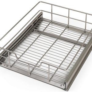 Pull Out Cabinet Organizer 14" W X 22" D, Slide Out Drawers For Kitchen Organizers and Storage, Pull Out Drawers For Cabinets Capacity Heavy Duty Caddy, Cabinet Shelves Chrome-Plated, Bathroom Pantry-0