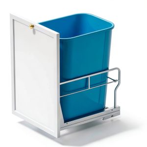 Pull Out Trash Can Insputer Duty Under Cabinet Organizer Double Silver-0