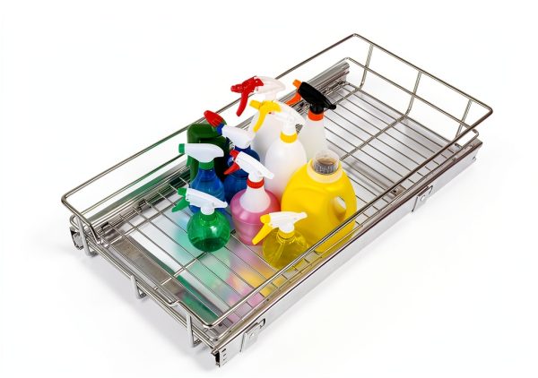 Pull Out Cabinet Organizer 14" W X 22" D, Slide Out Drawers For Kitchen Organizers and Storage, Pull Out Drawers For Cabinets Capacity Heavy Duty Caddy, Cabinet Shelves Chrome-Plated, Bathroom Pantry-7