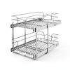 Rev-A-Shelf 2-Tier Kitchen Cabinet Pullout Shelf and Drawer Organizer Slide Out Pantry Storage Basket in Multiple Sizes, 15 x 22 In, 5WB2-1522CR-1-2